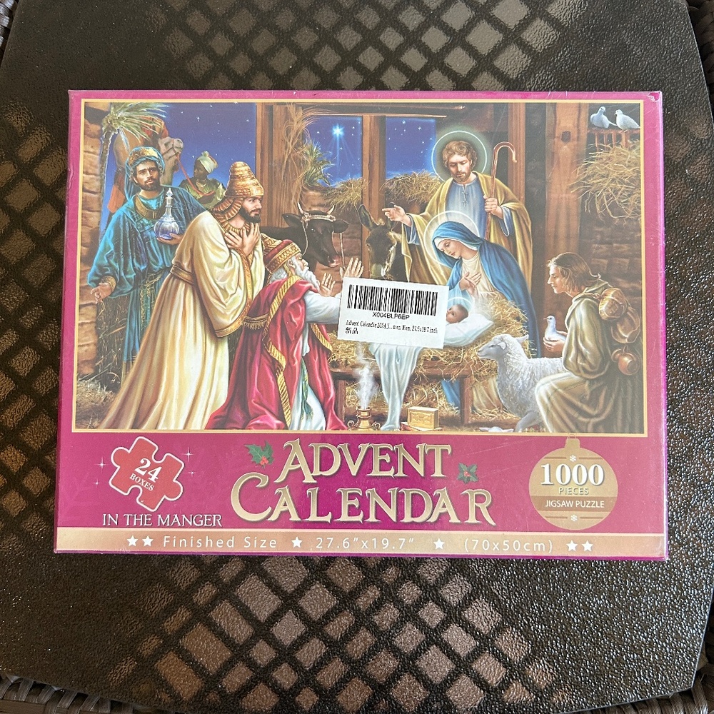 The Jigsaw Puzzle Advent Calendar 1000 Pieces "In A Manger" 24 Boxes